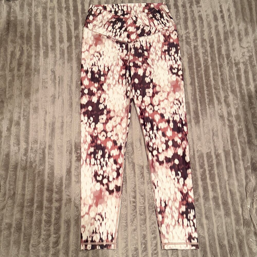 OFFLINE by Aerie Real Me Crossover 7/8 Leggings Size L‎ High Rise Pink Abstract